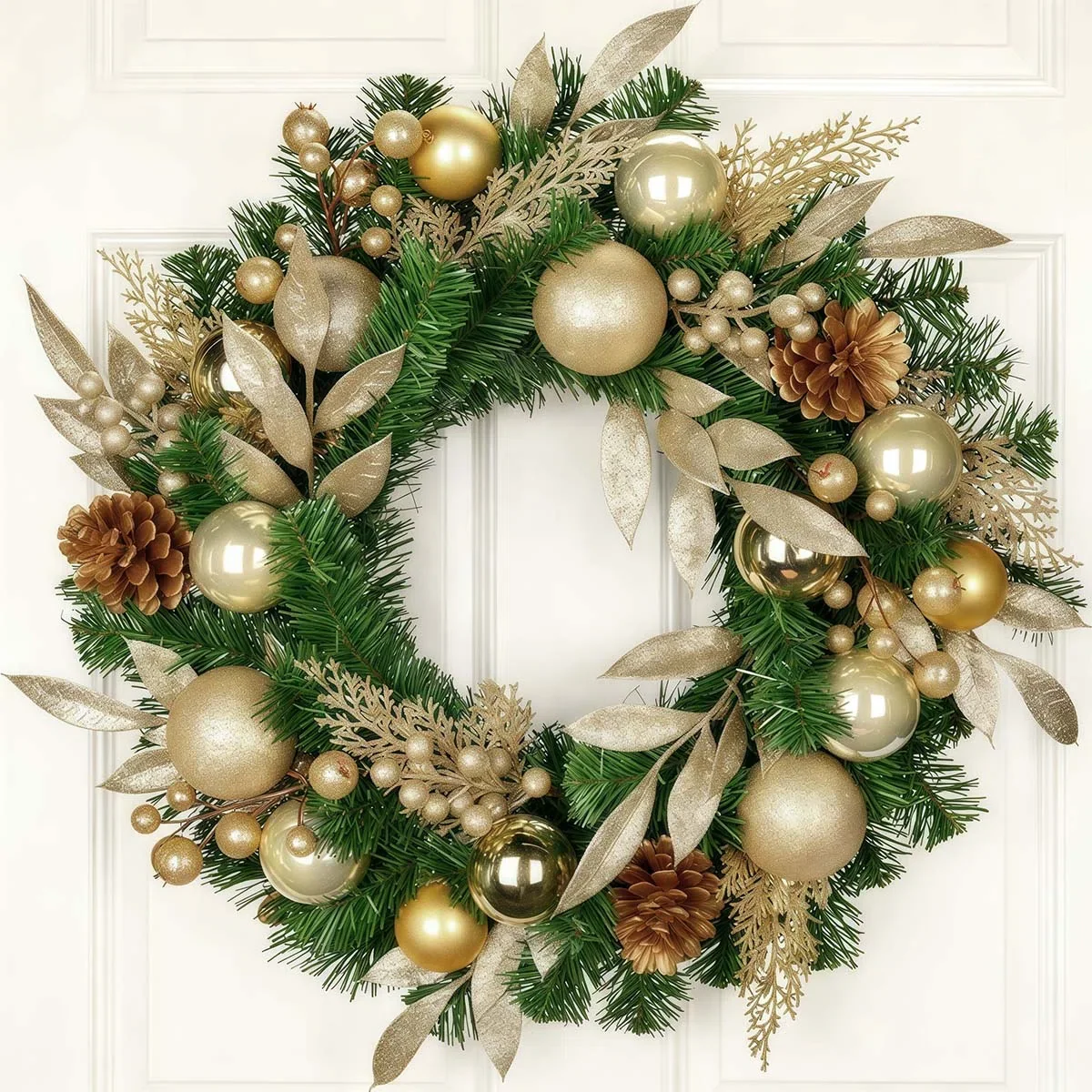 Christmas Wreaths For Front Door Champagne Gold