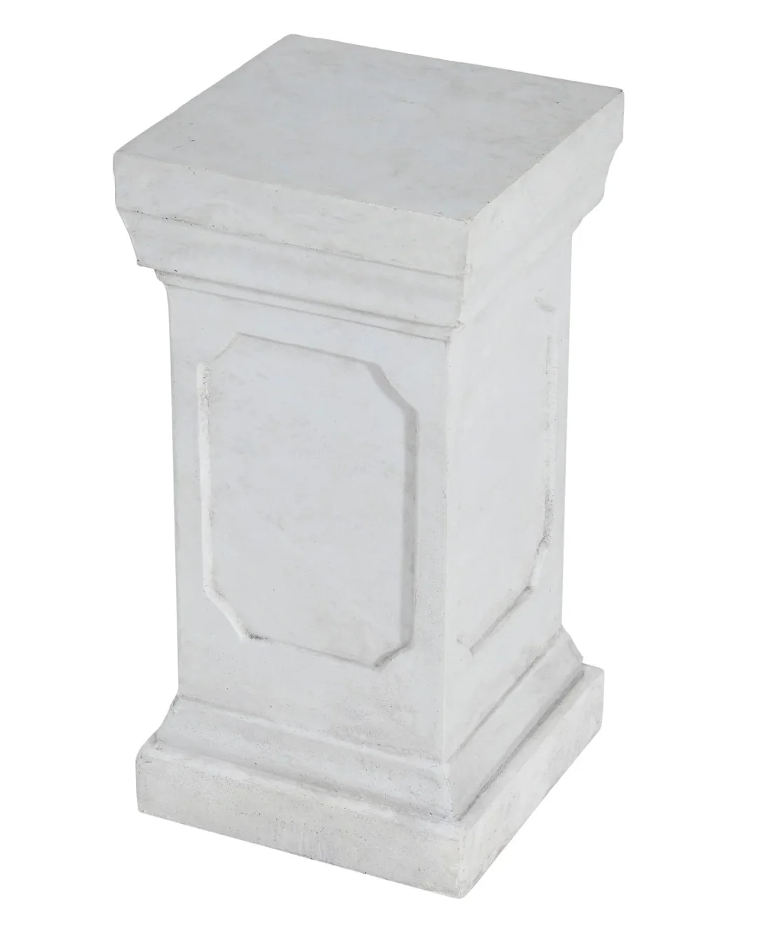 Christopher Knight Home® - 19.25'' Classic Square Flower Stand Pedestal In Antique White – Durable Mgo Plant Display, No Assembly Needed SHOWROOM ITEM