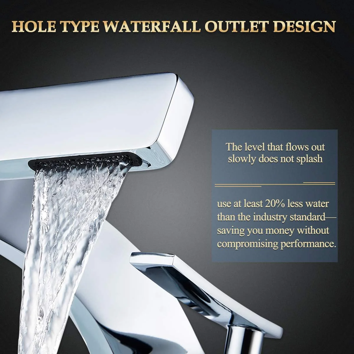 Chrome Bathroom Sink Faucet, Single Hole Faucet for Bathroom Sink, Solid Brass Single Handle Lavatory Vanity Sink Faucet with Two US Standard 3/8" Hoses - Image 4
