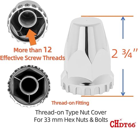 Chrome Front and Rear Axle Cover Kit - Dome Style - Image 5
