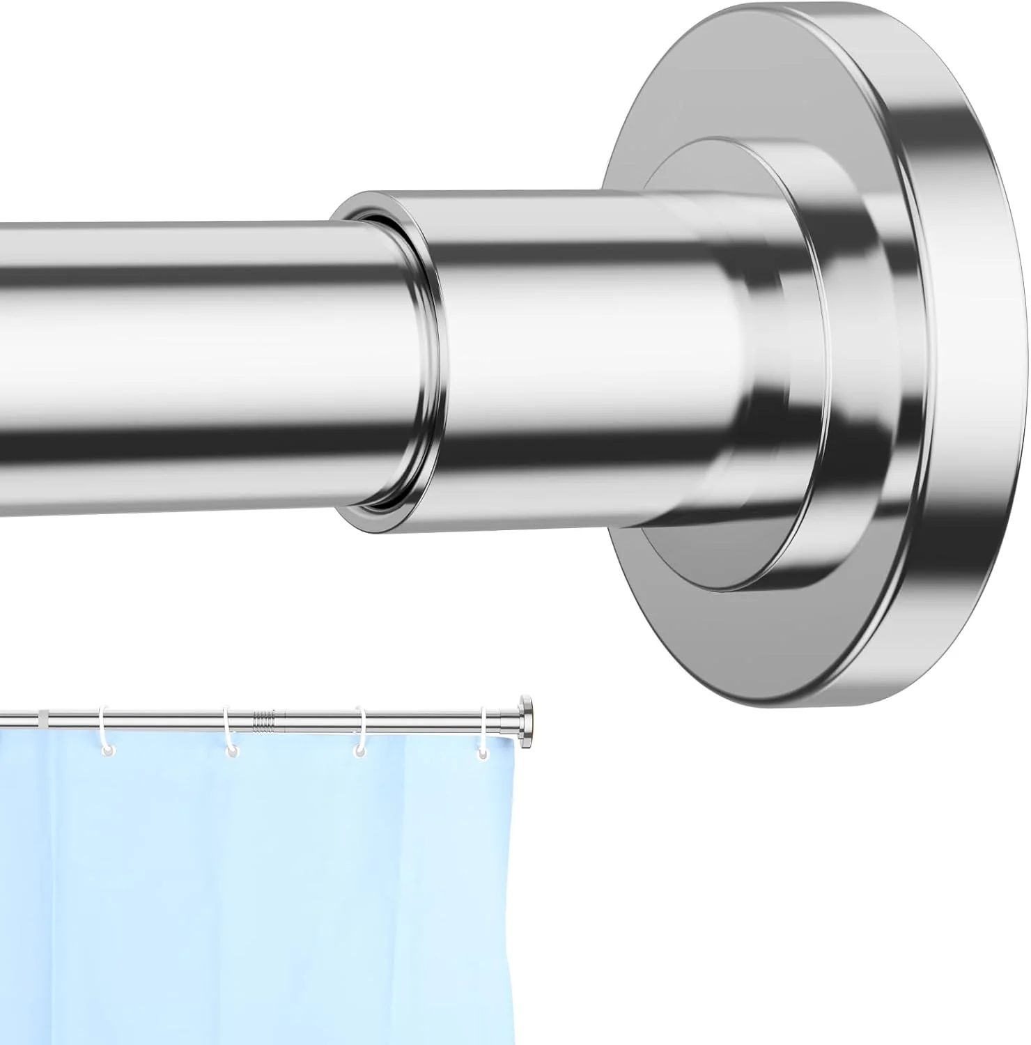Chrome Shower Curtain Rod Adjustable Spring Tension