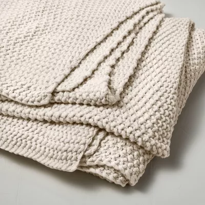 Chunky Knit Bed Blanket - Full/Queen - Image 4