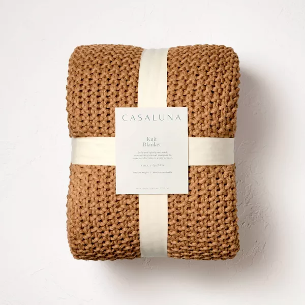 Chunky Knit Bed Blanket Full/Queen