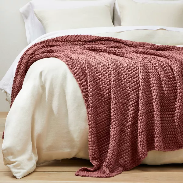 Chunky Knit Bed Blanket - King - Image 2