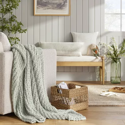 Chunky Knit Throw Blanket - Image 2