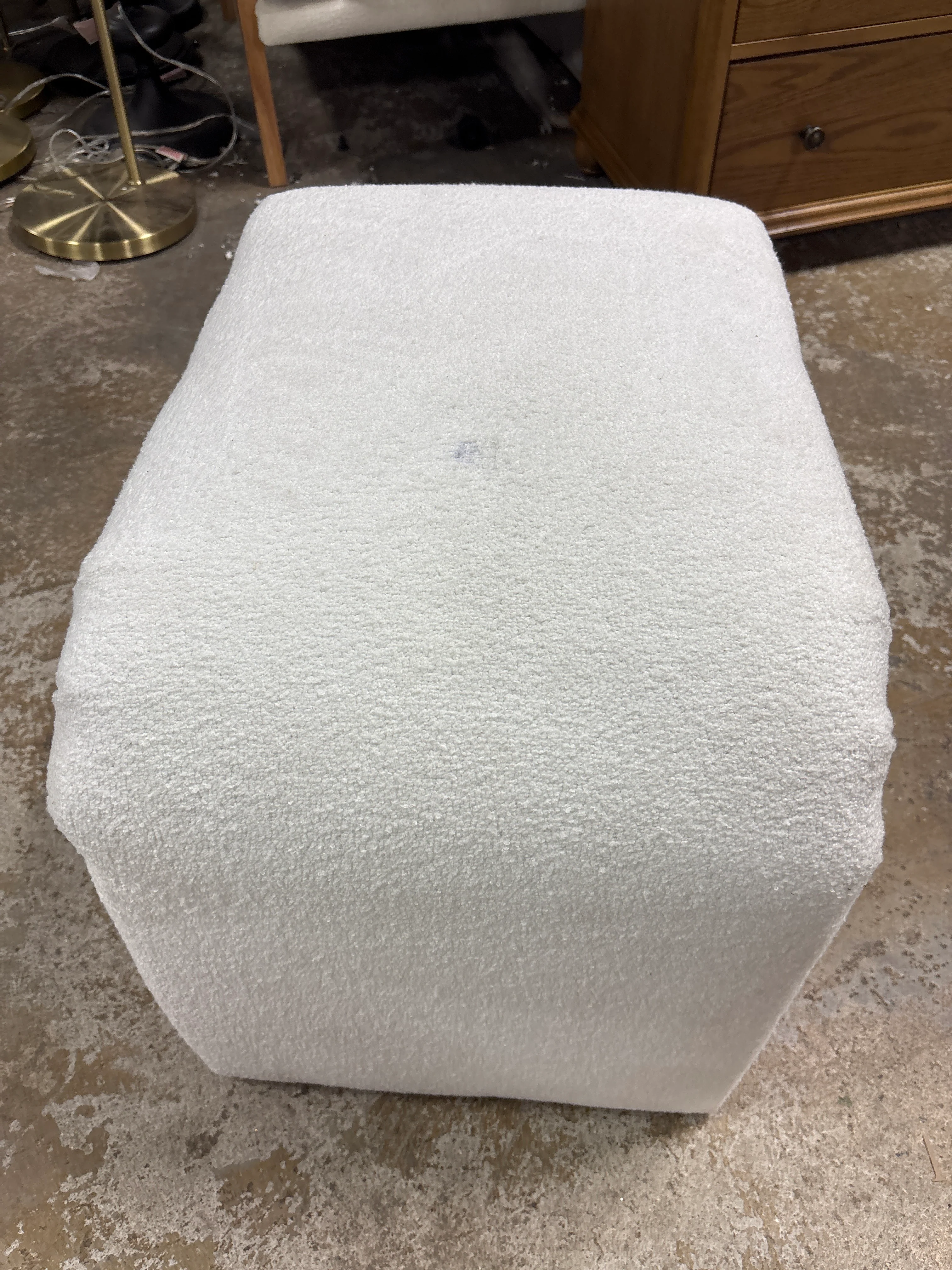 Cicely Waterfall Ottoman Cream Boucle SHOWROOM ITEM - Image 5
