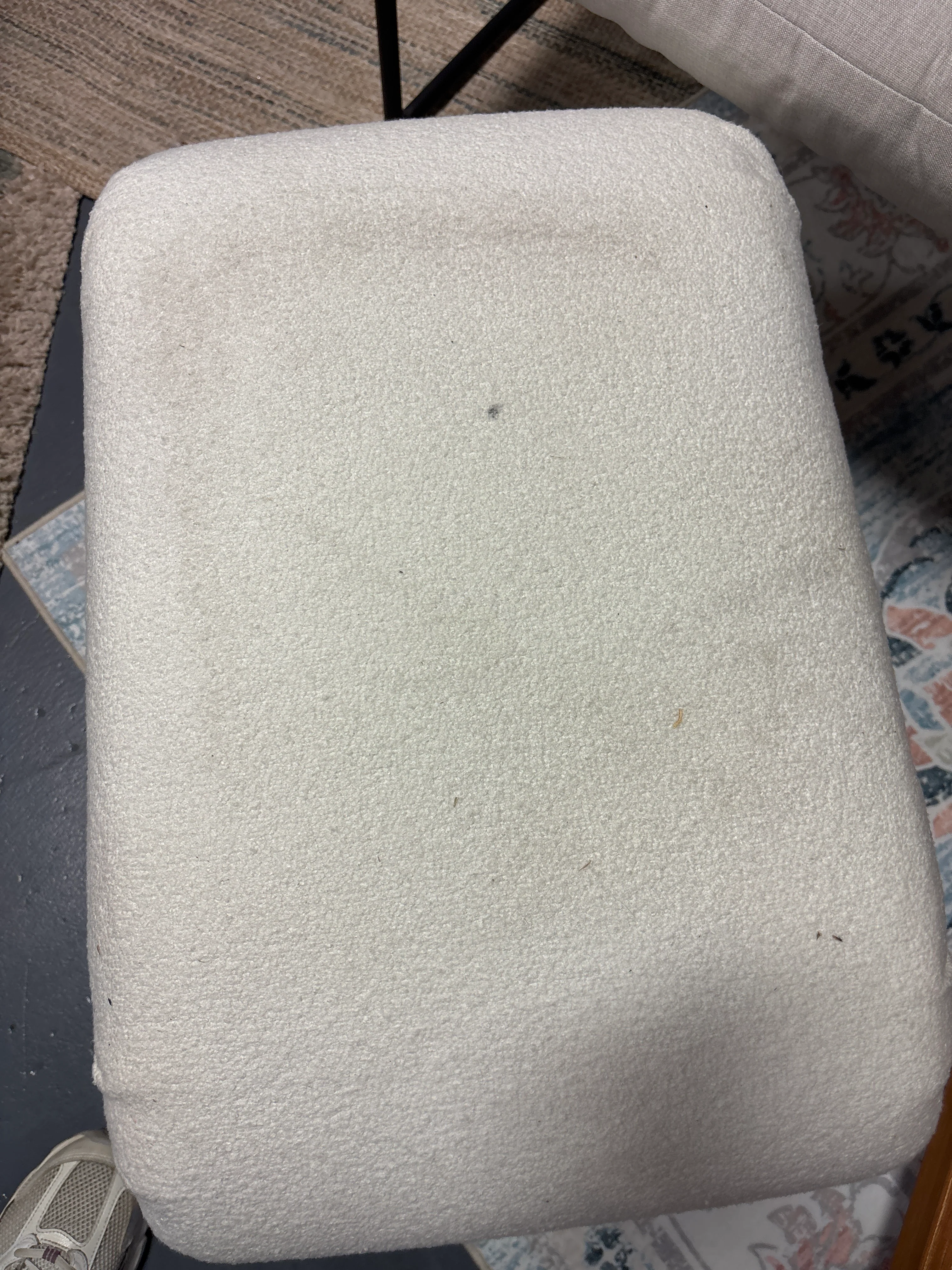 Cicely Waterfall Ottoman - Cream Boucle SHOWROOM ITEM - Image 4