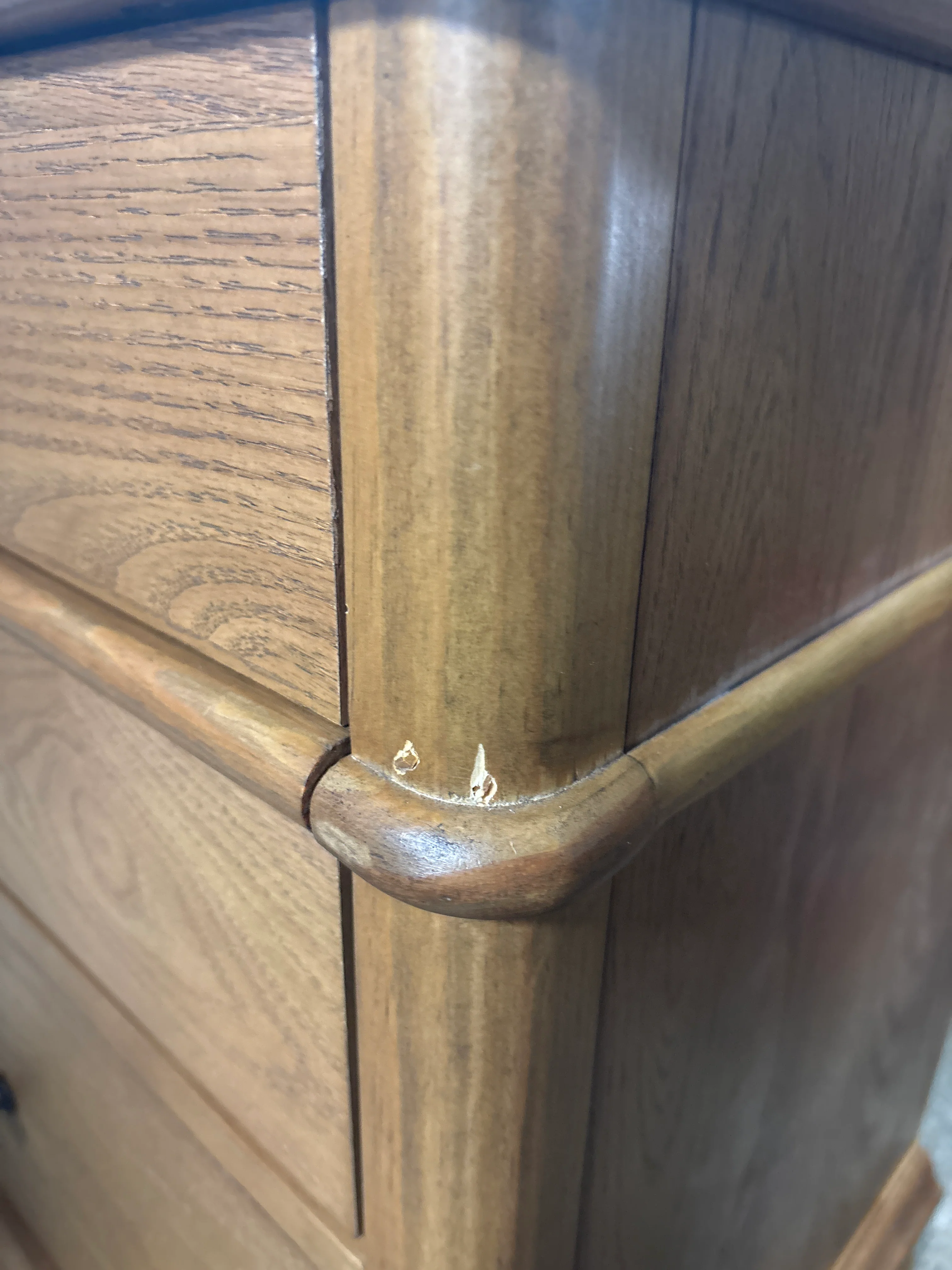 Classic 3 Drawer Wooden Nightstands Aged Oak SHOWROOM ITEM - Image 5
