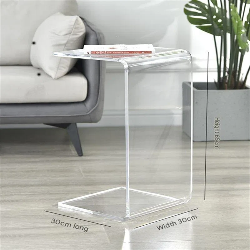 Clear Acrylic C-Shape Table Minimalist Floating Design SHOWROOM ITEM - Image 2
