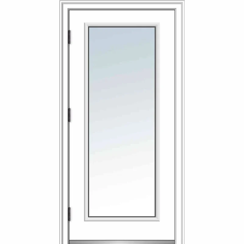 Clear Glass Flush Fiberglass Front Entry Door, 80"x 32" - Image 3