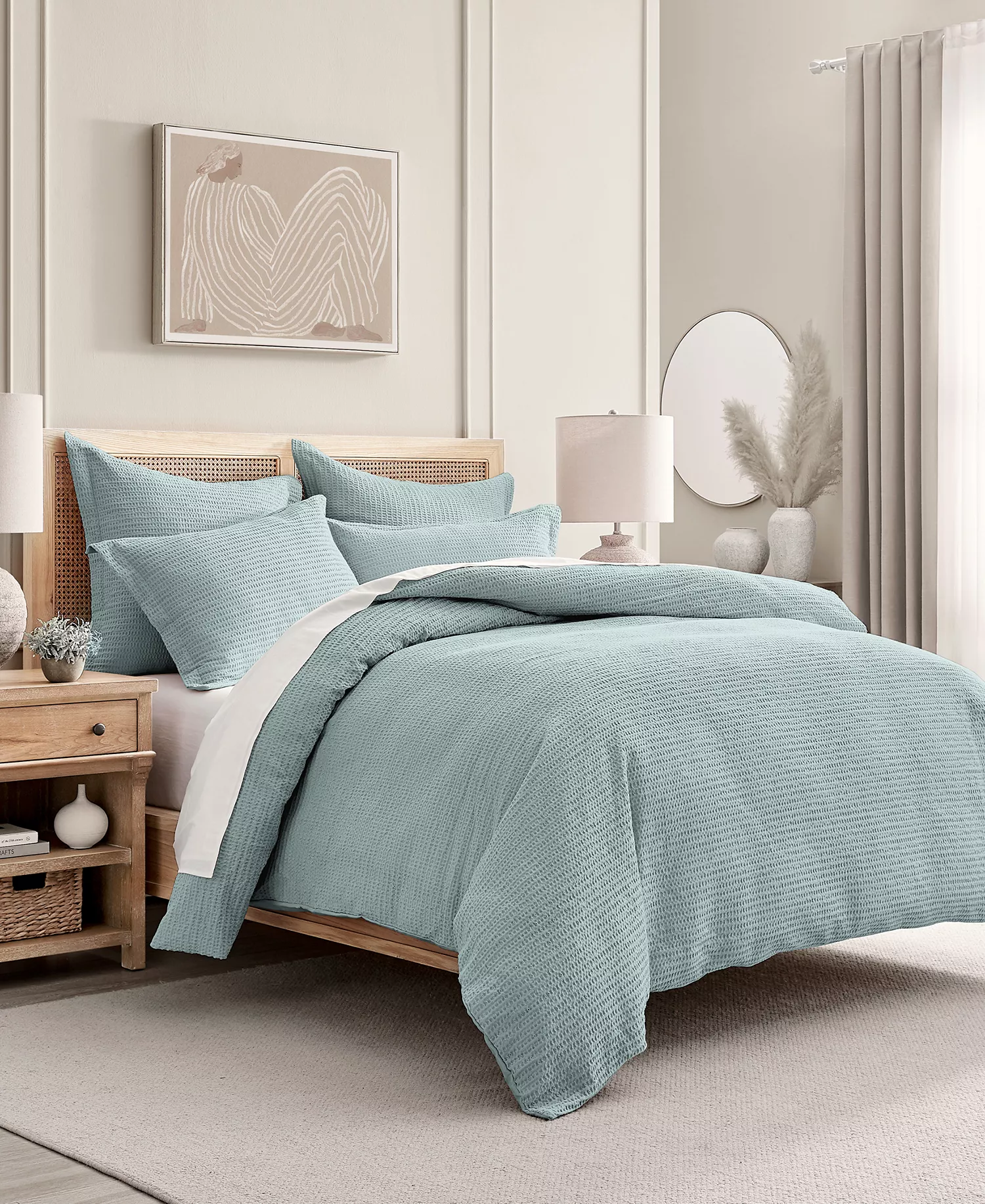 Cloud Waffle Textured DUVET COVER ONLY, King/California King - Image 5