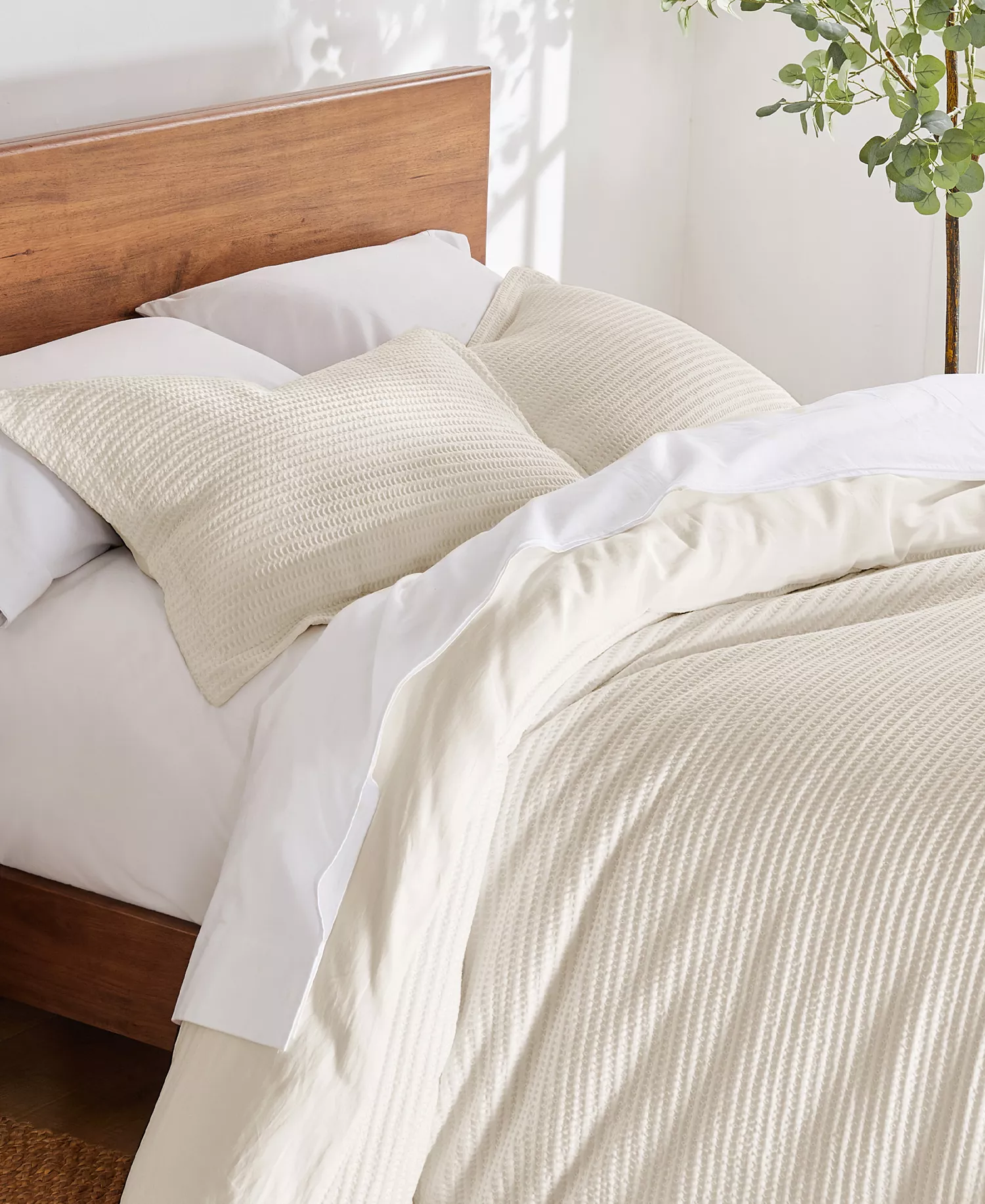 Cloud Waffle Textured 3-Pc. Duvet Cover Set, King - Image 2