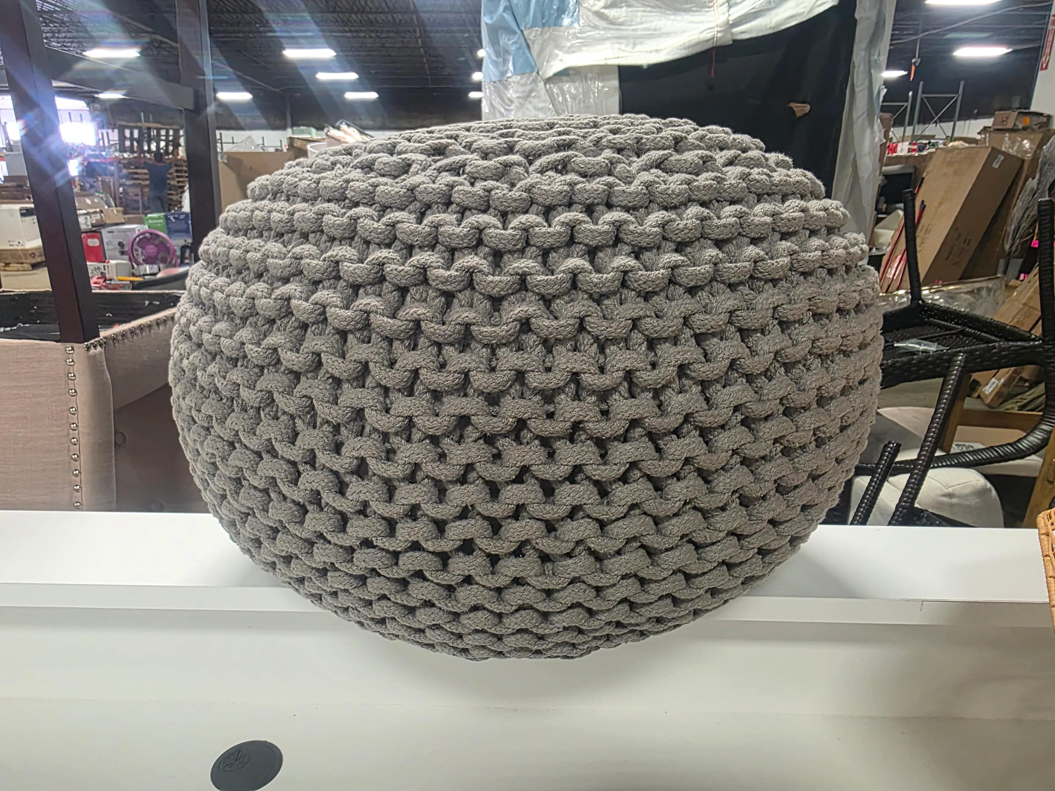 Cloverly Chunky Knit Pouf - Threshold™ - SHOWROOM ITEM - Image 2
