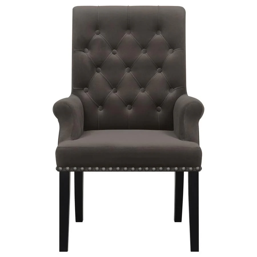 Alana Upholstered Tufted Arm Chair, - Image 2