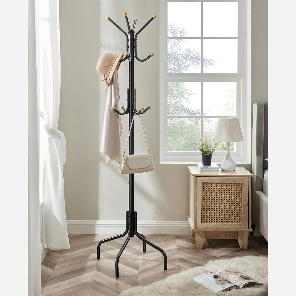 Coat Rack Freestanding with 12 Hooks and 4 Legs - Image 2