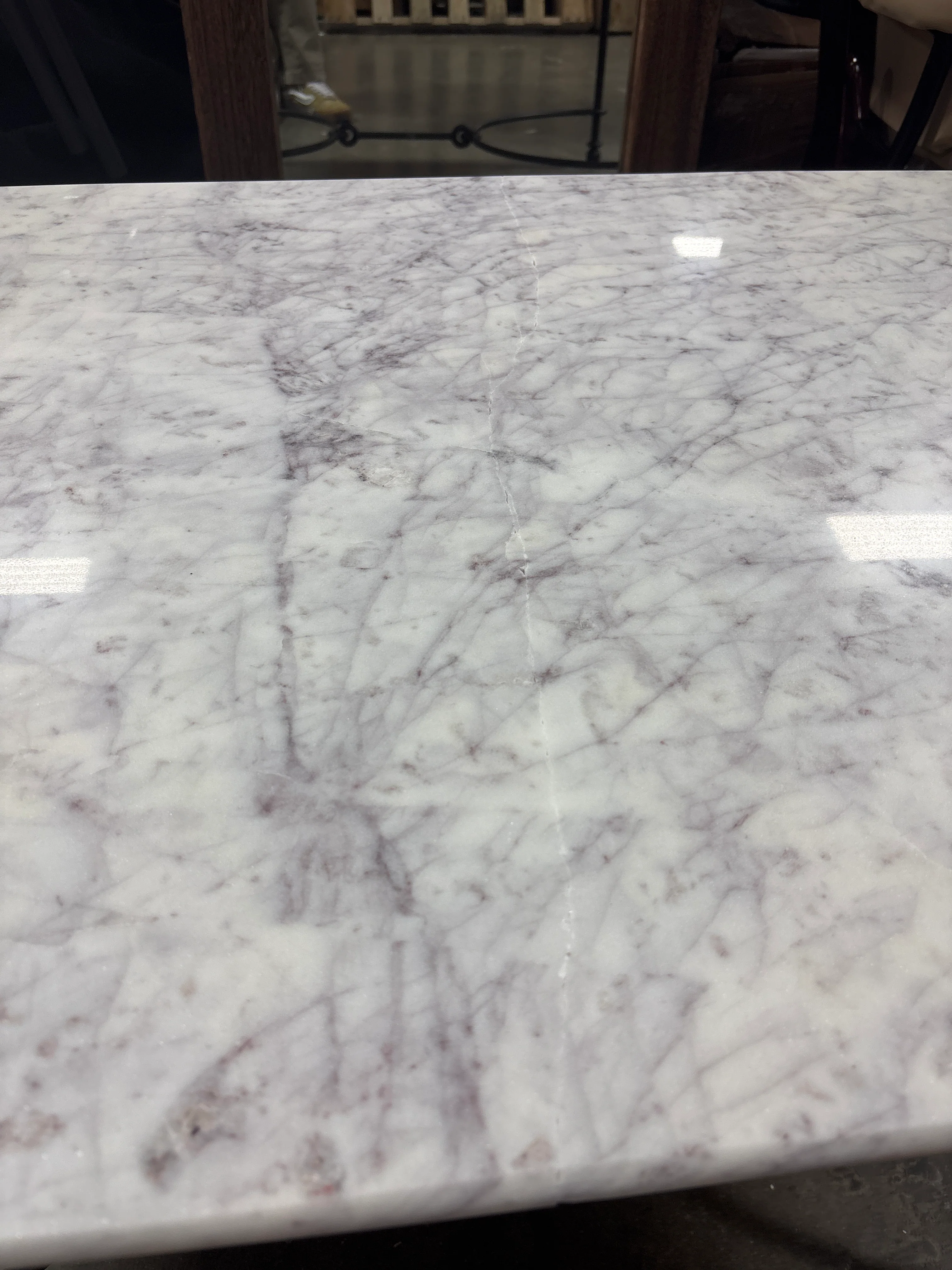 Coffee Table White Carrara Marble/Dark Bronze SHOWROOM ITEM - Image 3