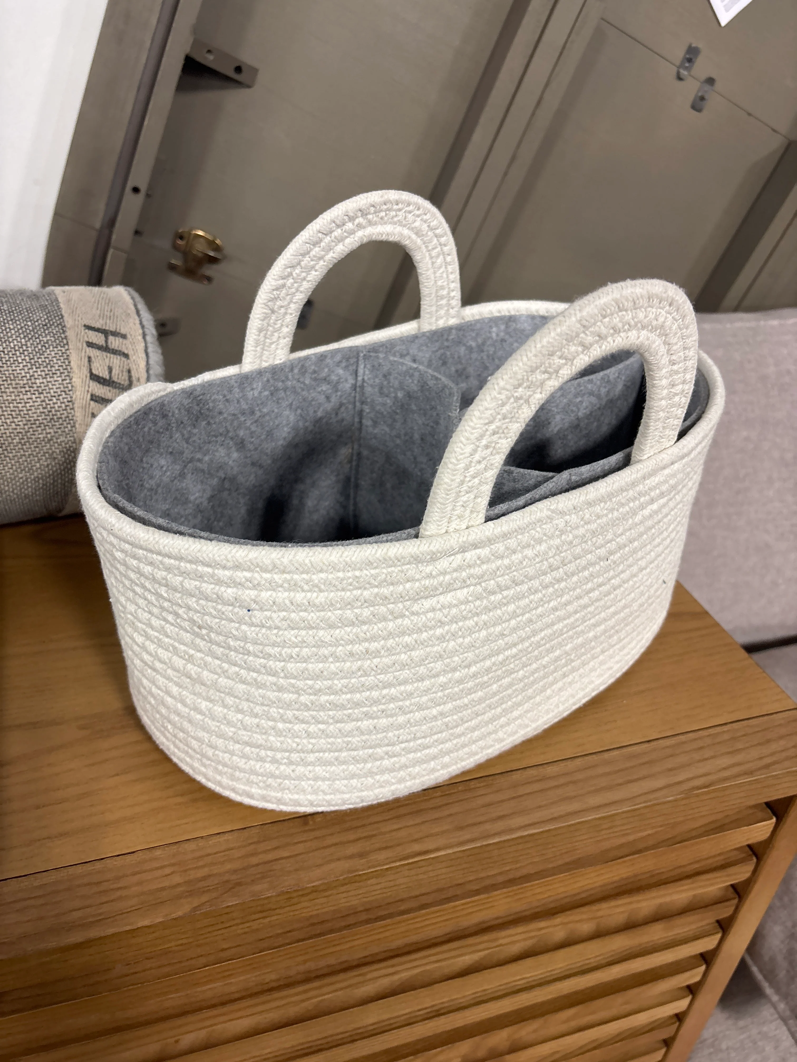 Coiled Rope Diaper Caddy with Dividers SHOWROOM ITEM - Image 2