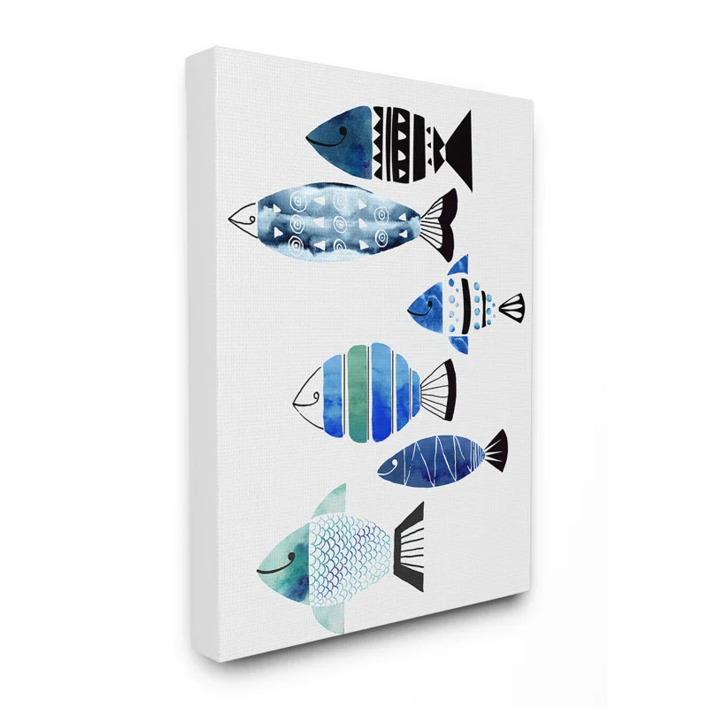 " Collage Tropical Fish " Wrapped Canvas SHOWROOM ITEM