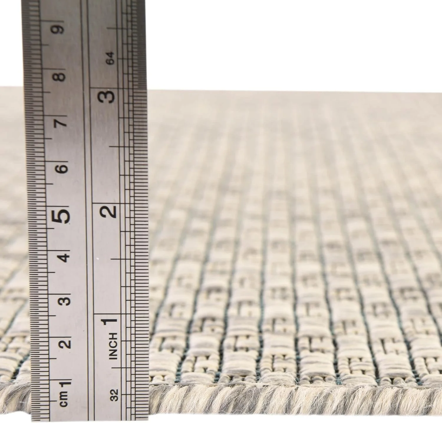 Collection Casual Transitional Solid Heathered Flatweave Area Rug 3x5, Light Gray/Ivory - Image 4