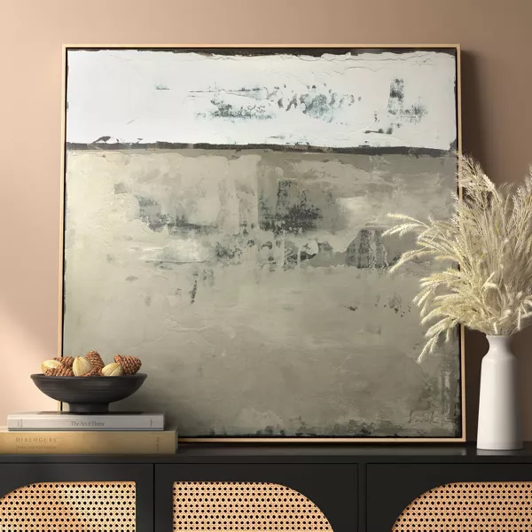 Color Block Abstract Canvas Framed Art Neutrals - Image 4