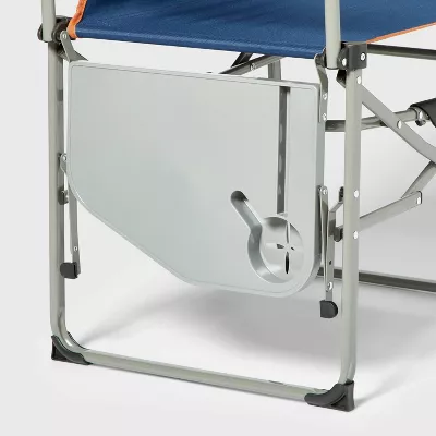Compact Directors Outdoor Portable Camp Chair Foldable Steel Frame, Armrests - Image 4