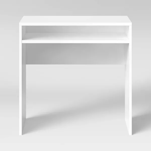 Compact Dorm Desk White, - Image 2
