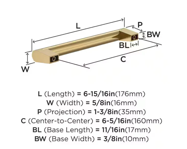 Composite Modern Champagne Bronze Bar Cabinet Pull Set of 10 - Image 2
