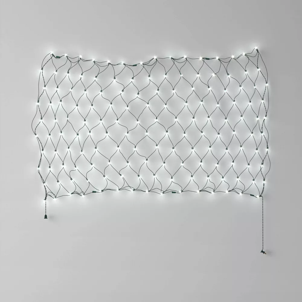 Concave LED Christmas Net String Lights with Green Wire - Image 2