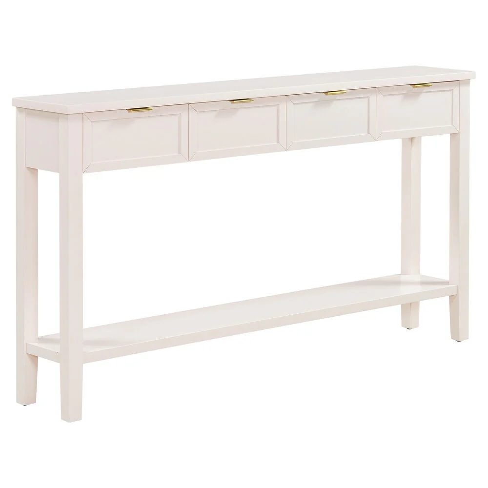 Contemporary High-Quality Entryway Console Table with 4 Spacious Drawers