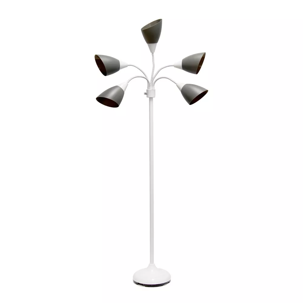 Contemporary Multi 5-Head Adjustable Gooseneck Floor Lamp