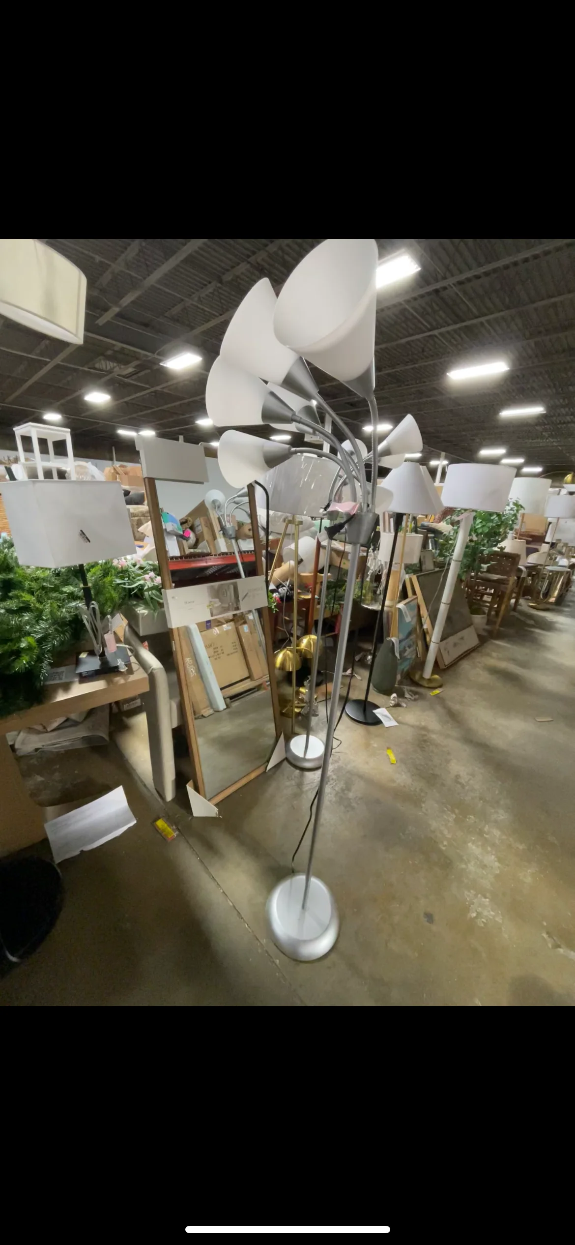 Contemporary Multi 5-Head Adjustable Gooseneck Floor Lamp-SHOWROOM ITEM - Image 2