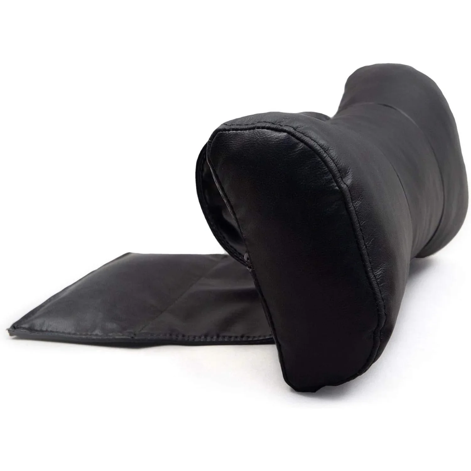 Contoured Recliner Head & Neck Pillow | Black Bonded Leather - Image 2