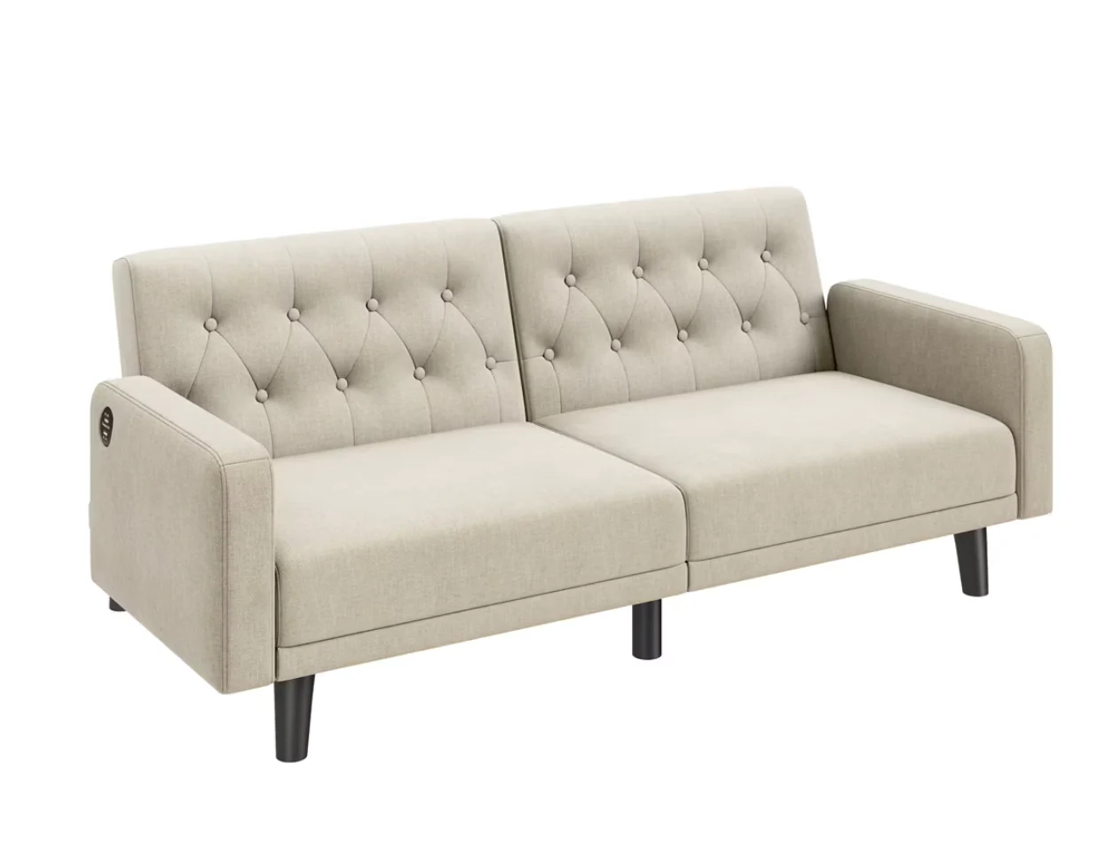 Convertible Futon Sofa Bed with USB Ports SHOWROOM ITEM