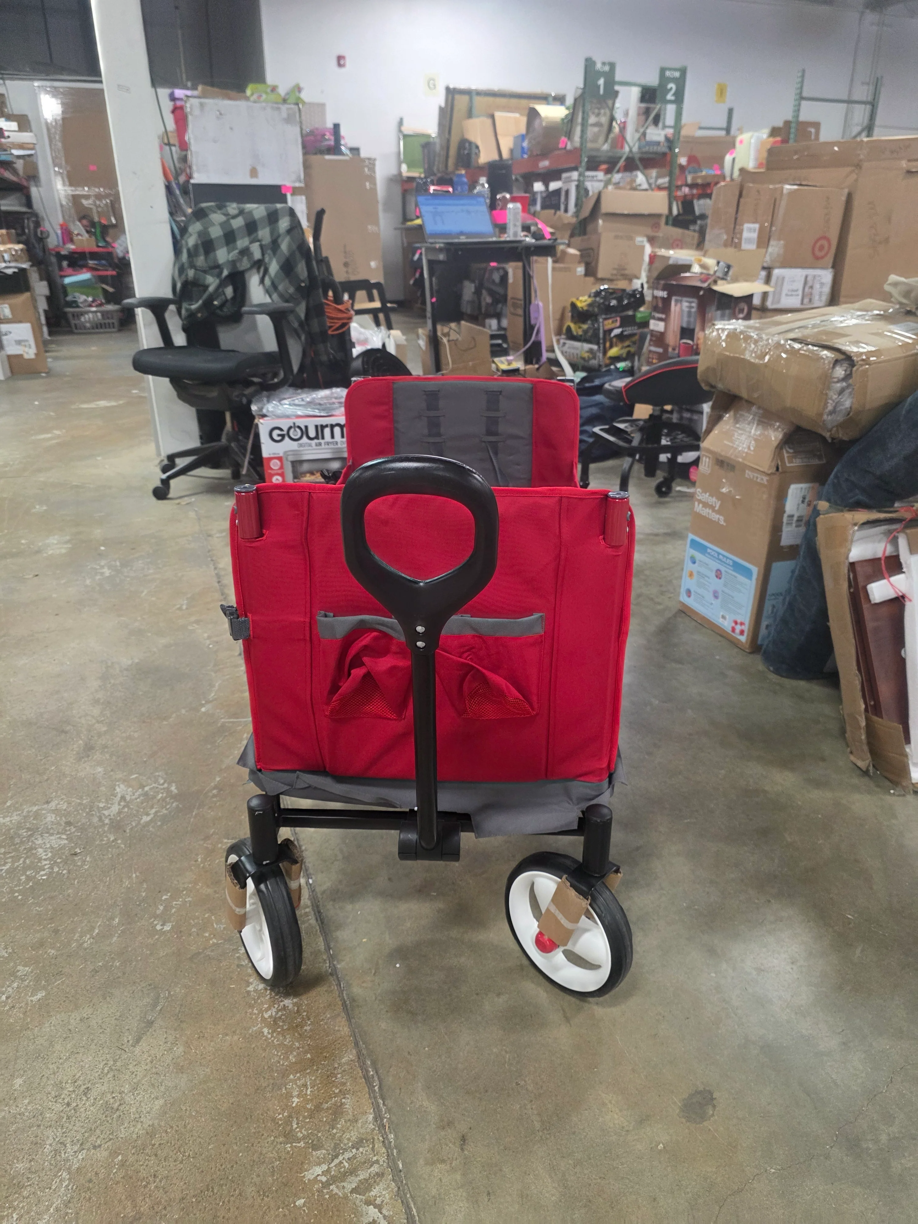 Convertible Kid & Cargo Stroller Wagon with Canopy: Steel & Plastic Frame - Image 8