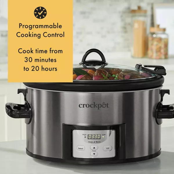 Cook & Carry Programmable Easy-Clean Slow Cooker Stainless Steel - Image 2