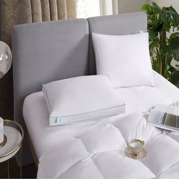 1-Piece Standard Feather & Down Bed Pillow White - Image 4