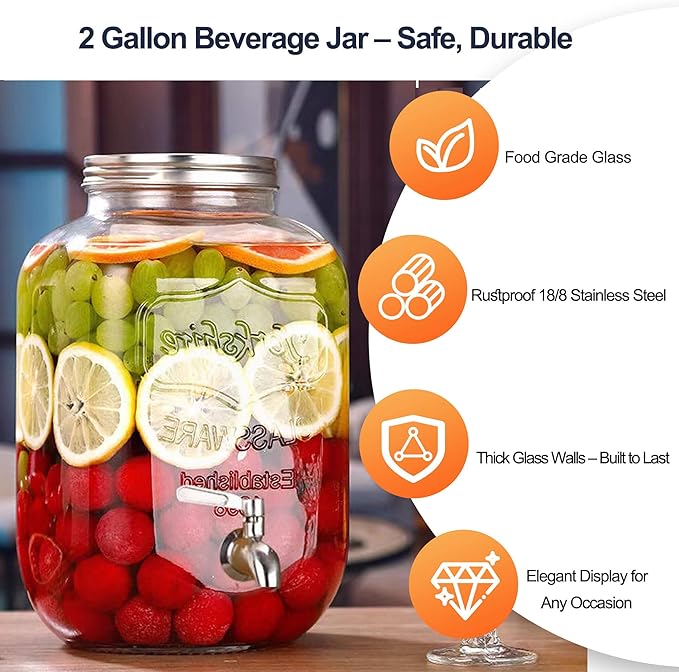 2 Pack Beverage Dispensers with Stand - Image 4