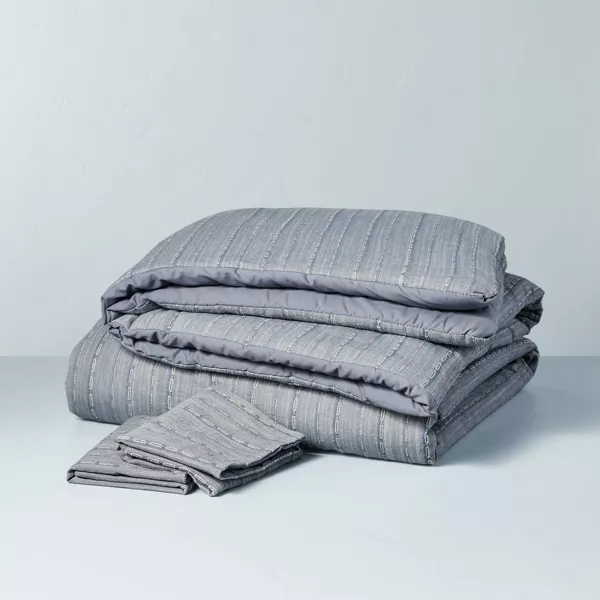 3pc Washed Loop Stripe Comforter Bedding Set King - Image 3