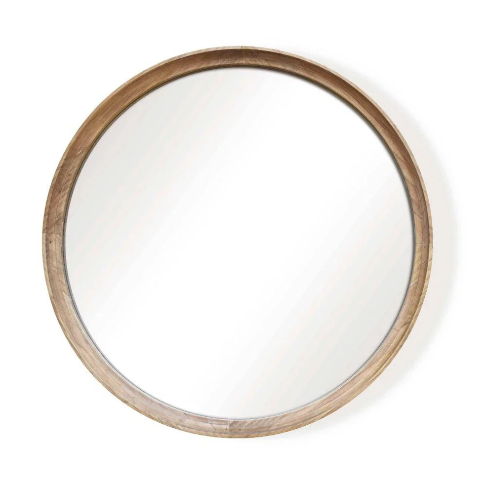 26" Round Wood Mirror final cut