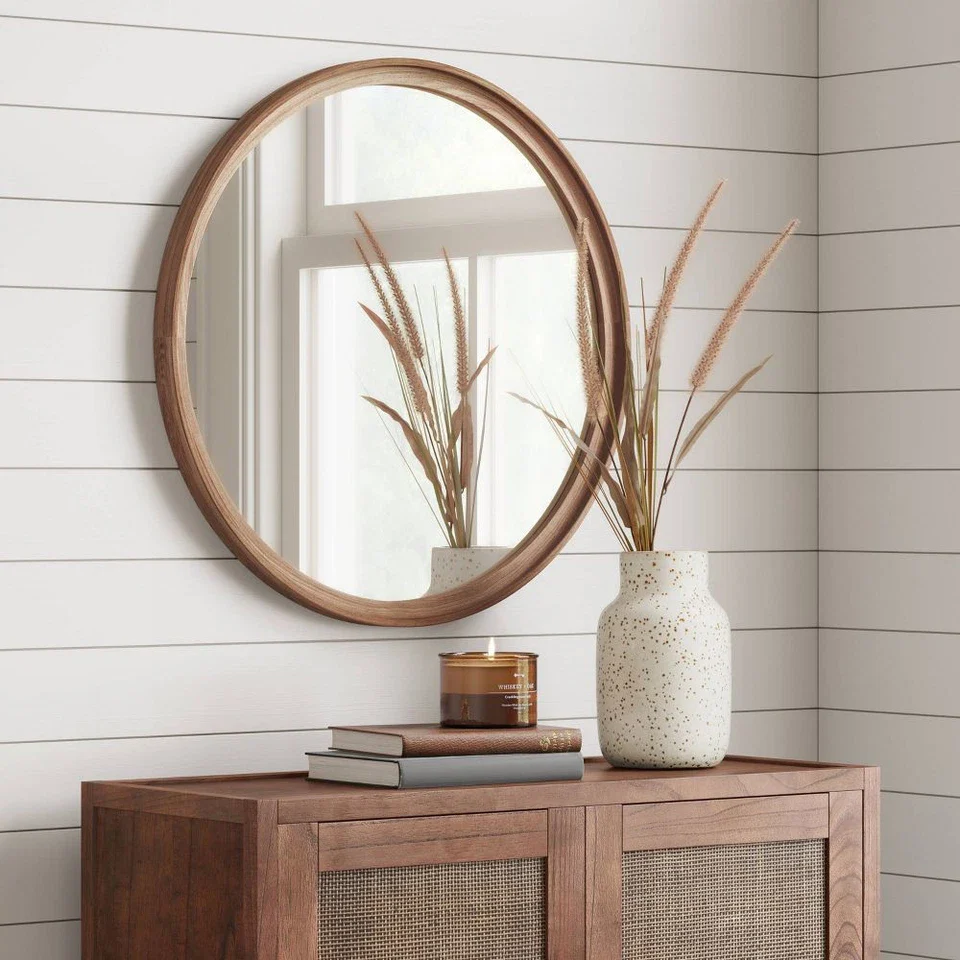 26" Round Wood Mirror final cut - Image 3