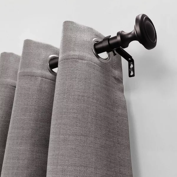 Decorative Drapery Curtain Rod with Knob Finials Oil Rubbed Bronze : Adjustable Drapery Rods Hardware - Image 2