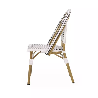 Elize 1-Piece Outdoor French Bistro Chairs: Rust-Resistant Aluminum & PE Rattan - Image 4