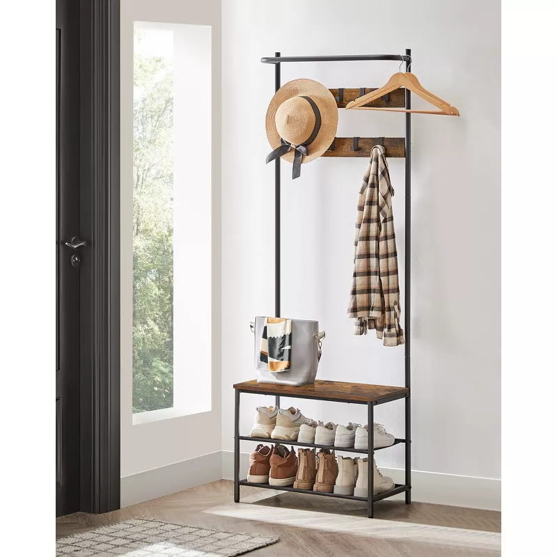 Hall Tree with Bench and Shoe Storage