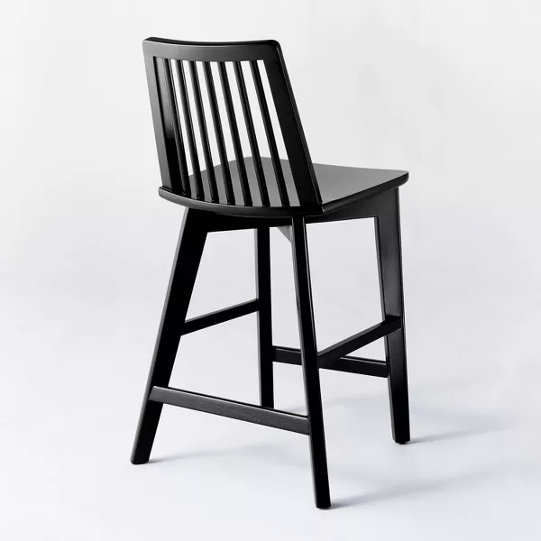 Linden Modified Windsor Wood Counter Height Barstool - Image 3