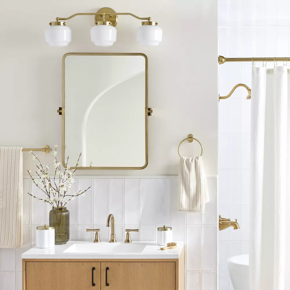 Milk Glass 3-Bulb Vanity Wall Sconce - Image 3