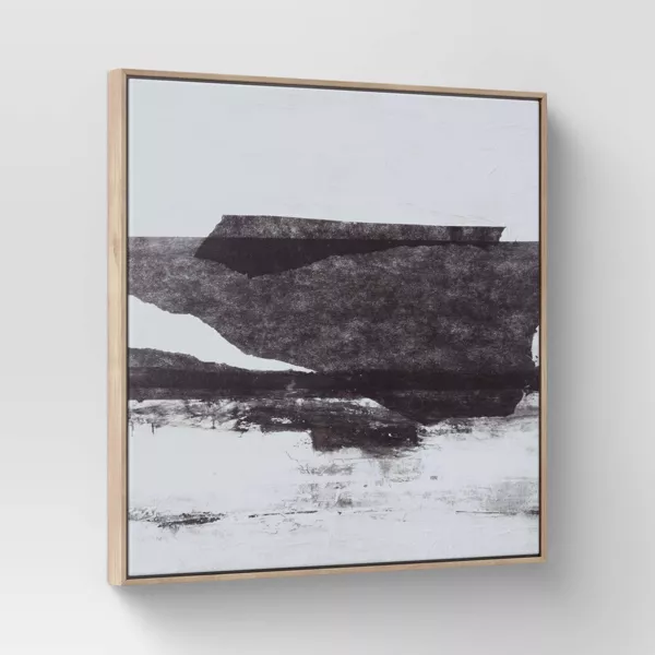 Set of 2 Framed Canvas Black - Modern Style, Digital Abstract Art, Vertical Polystyrene Frame - Image 3