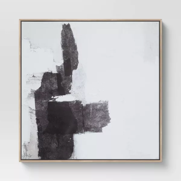 Set of 2 Framed Canvas Black - Modern Style, Digital Abstract Art, Vertical Polystyrene Frame - Image 4