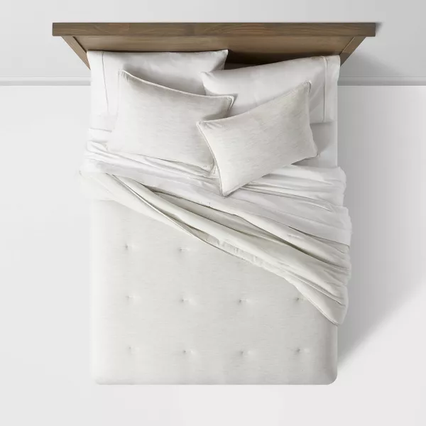 Space Dyed Cotton Linen Comforter & Sham Set - King - Image 3