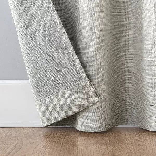 Total Blackout Textured Linen Blend Grommet Top Curtain Panel - Set of 2 - Image 5