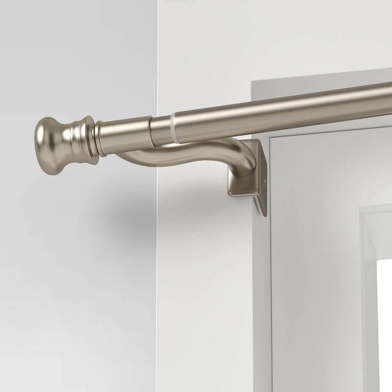 Twist and Shout Easy Install Curtain Rod Brushed Nickel